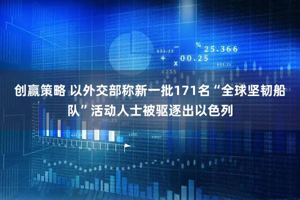 创赢策略 以外交部称新一批171名“全球坚韧船队”活动人士被驱逐出以色列