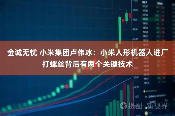 金诚无忧 小米集团卢伟冰：小米人形机器人进厂打螺丝背后有两个关键技术